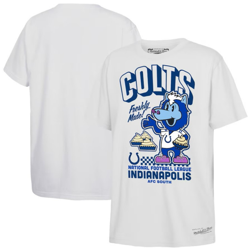 Indianapolis Colts Mitchell & Ness Youth Blue Pie Day T-Shirt - White