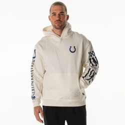 Indianapolis Colts The Wild Collective Unisex Stacked Graphic Sleeve Fleece Hoodie - Cream