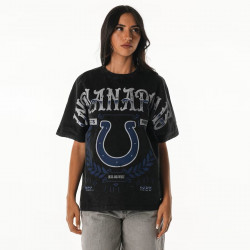 Indianapolis Colts The Wild Collective Women's Laurel Premium Baggy Dolman T-Shirt - Black