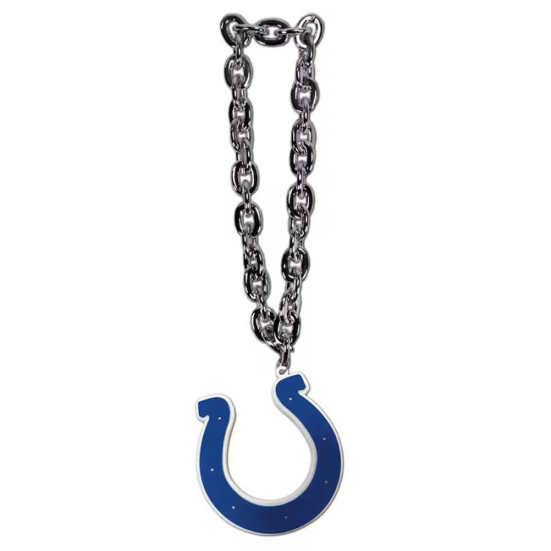 Indianapolis Colts Oversized Superfan Silver Chain Necklace