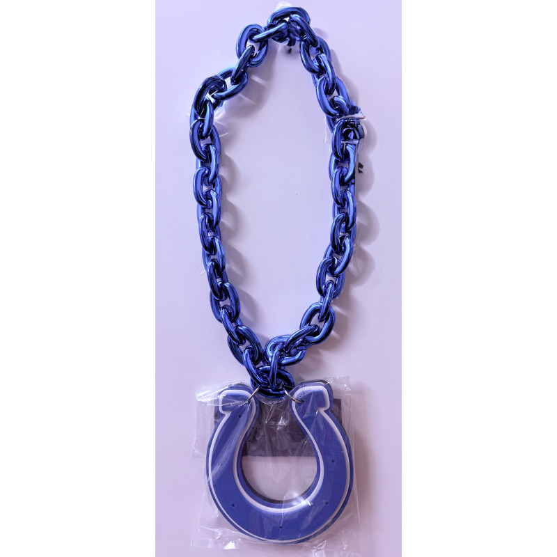 Indianapolis Colts Oversized Superfan Blue Chain Necklace